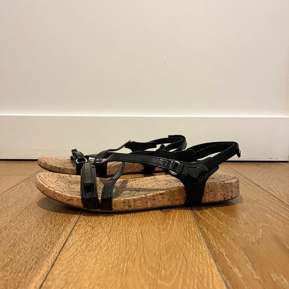 Prada Sport Black Cork Sandals used Velcro - Picture 1 of 8
